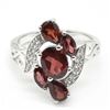 Image 3 : Silver Garnet Cz(2.9ct) Rhodium Plated Ring (~weight 3.4g)