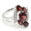 Image 4 : Silver Garnet Cz(2.9ct) Rhodium Plated Ring (~weight 3.4g)
