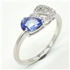 Image 2 : Silver Tanzanite White Topaz(1.1ct) Rhodium Plated Ring (~weight 2.25g)