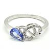 Image 3 : Silver Tanzanite White Topaz(1.1ct) Rhodium Plated Ring (~weight 2.25g)