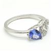 Image 4 : Silver Tanzanite White Topaz(1.1ct) Rhodium Plated Ring (~weight 2.25g)