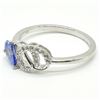 Image 5 : Silver Tanzanite White Topaz(1.1ct) Rhodium Plated Ring (~weight 2.25g)