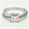 Image 3 : Silver Azotic Mystic Topaz Cz(1.3ct) Rhodium Plated Ring (~weight 3.15g)