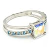Image 4 : Silver Azotic Mystic Topaz Cz(1.3ct) Rhodium Plated Ring (~weight 3.15g)