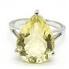 Image 3 : Silver Lemon Quartz(8.1ct) Rhodium Plated Ring (~weight 4.65g)