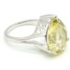 Image 4 : Silver Lemon Quartz(8.1ct) Rhodium Plated Ring (~weight 4.65g)