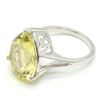 Image 5 : Silver Lemon Quartz(8.1ct) Rhodium Plated Ring (~weight 4.65g)