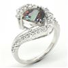 Image 2 : Silver Mystic Topaz Cz(2.9ct) Rhodium Plated Ring (~weight 5.98g)