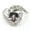Image 3 : Silver Mystic Topaz Cz(2.9ct) Rhodium Plated Ring (~weight 5.98g)