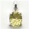 Image 1 : Silver Lemon Quartz(3.3ct) Leser Cut Pendant (~weight 2.6g)