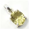 Image 2 : Silver Lemon Quartz(3.3ct) Leser Cut Pendant (~weight 2.6g)