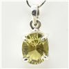 Image 4 : Silver Lemon Quartz(3.3ct) Leser Cut Pendant (~weight 2.6g)