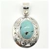 Image 1 : Silver Turquoise(8.9ct) Pendant (~weight 5.7g)