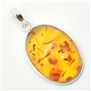 Image 2 : Silver Amber (Reconstituted)(7.2ct) Pendant (~weight 2.85g)