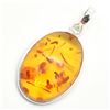 Image 3 : Silver Amber (Reconstituted)(7.2ct) Pendant (~weight 2.85g)