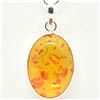 Image 4 : Silver Amber (Reconstituted)(7.2ct) Pendant (~weight 2.85g)