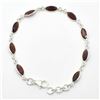 Image 1 : Silver Garnet (10.8ct) Bracelet (~weight 5.45g)