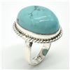 Image 2 : Silver Turquoise(13.5ct) Ring (~weight 6.1g)
