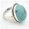 Image 4 : Silver Turquoise(13.5ct) Ring (~weight 6.1g)