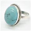 Image 5 : Silver Turquoise(13.5ct) Ring (~weight 6.1g)