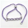 Image 3 : Silver Amethyst(4.5ct) Rhodium Plated Thread Bracelet Adjustable Bracelet (~weight 4.9g)