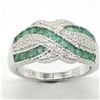 Image 1 : Silver Emerald Cz(2.3ct) Rhodium Plated Ring (~weight 5.25g)