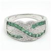 Image 4 : Silver Emerald Cz(2.3ct) Rhodium Plated Ring (~weight 5.25g)