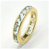Image 2 : Gold plated Silver Blue Topaz(2.9ct) Gold Rhodium Plated Ring (~weight 4.1g)