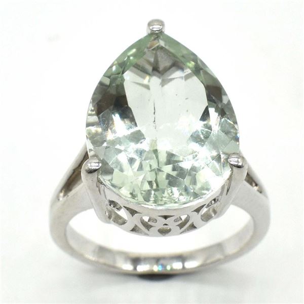 Silver Garnet Amethyst(7.2ct) Rhodium Plated Ring (~weight 4.75g)