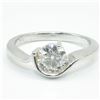 Image 3 : Silver Moissanite ( Round 7X7 Mm)(1.2ct) Rhodium Plated Test And Looks Better Than Diamond Ring (~we