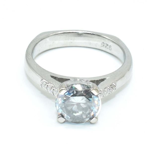 Silver Certified Gray Moissanite ( Round 7 & 2 Mm)(1.75ct) Rhodium Plated Test And Looks Better Than