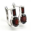 Image 1 : Silver Garnet(3.6ct) Rhodium Plated Earrings (~weight 4.7g)