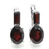 Image 3 : Silver Garnet(3.6ct) Rhodium Plated Earrings (~weight 4.7g)