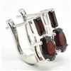 Image 4 : Silver Garnet(3.6ct) Rhodium Plated Earrings (~weight 4.7g)