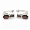 Image 5 : Silver Garnet(3.6ct) Rhodium Plated Earrings (~weight 4.7g)
