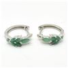 Image 4 : Silver Emerald (1.3ct) Rhodium Plated Earrings (~weight 3.85g)
