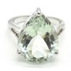 Image 3 : Silver Green Amethyst(8.1ct) Rhodium Plated Ring (~weight 4.85g)