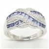 Image 1 : Silver Tanzanite Cz(1.3ct) Rhodium Plated Ring (~weight 5.25g)