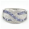 Image 3 : Silver Tanzanite Cz(1.3ct) Rhodium Plated Ring (~weight 5.25g)