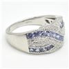 Image 4 : Silver Tanzanite Cz(1.3ct) Rhodium Plated Ring (~weight 5.25g)
