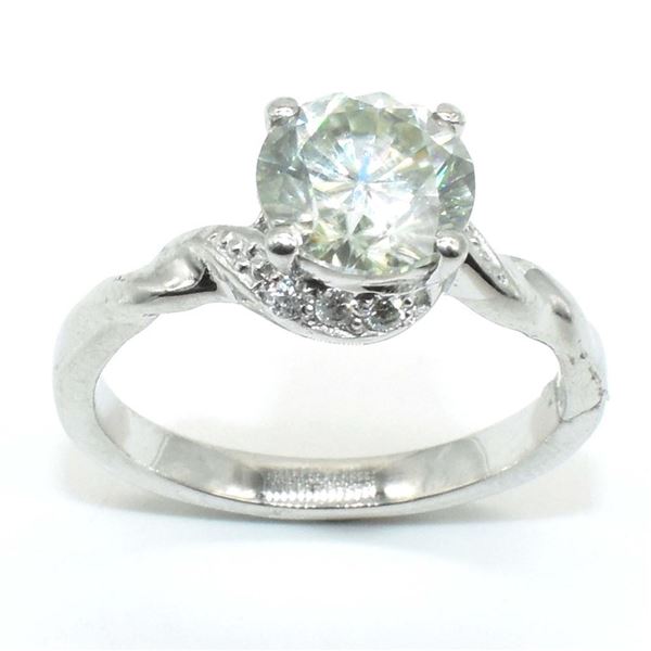 Silver Certified Moissanite (Round 7.5 & 1.5 Mm)(1.75ct) Rhodium Plated Test And Looks Better Than D