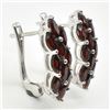 Image 1 : Silver Garnet(3.6ct) Rhodium Plated Earrings (~weight 5.4g)