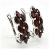 Image 2 : Silver Garnet(3.6ct) Rhodium Plated Earrings (~weight 5.4g)