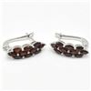 Image 3 : Silver Garnet(3.6ct) Rhodium Plated Earrings (~weight 5.4g)