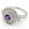 Image 5 : Silver Amethyst Cz(1.8ct) Rhodium Plated Ring (~weight 4.1g)