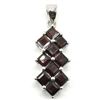 Image 1 : Silver Garnet(2.9ct) Rhodium Plated Pendant (~weight 3.55g)