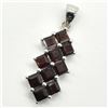 Image 3 : Silver Garnet(2.9ct) Rhodium Plated Pendant (~weight 3.55g)
