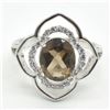 Image 3 : Silver Smokey Cz(3.1ct) Rhodium Plated Ring (~weight 4.05g)