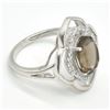 Image 4 : Silver Smokey Cz(3.1ct) Rhodium Plated Ring (~weight 4.05g)