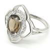 Image 5 : Silver Smokey Cz(3.1ct) Rhodium Plated Ring (~weight 4.05g)